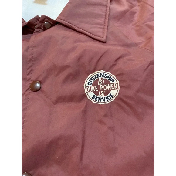 Vintage Hartwell Satin Jacket Duke Power Citizenship Service Burgundy Medium USA - Picture 4 of 10
